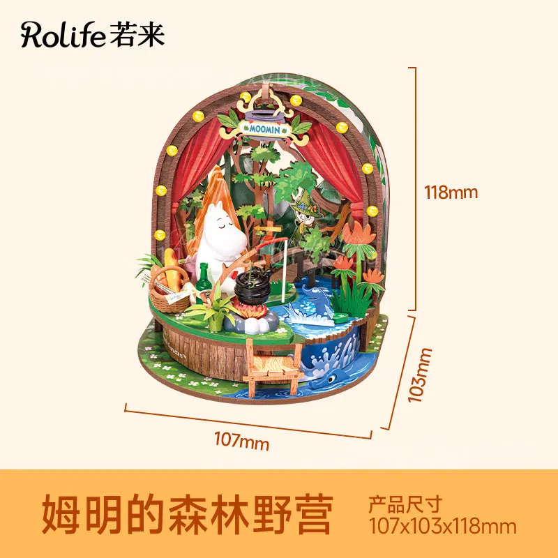 Фото Конструктор Rolife Moomin Forest Camping: Сборная миниатюрная модель для самостоятельной сборки, игрушка, украшение для рабочего стола, праздничный подарок №5