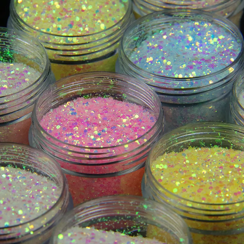 

Holographic Laser UV Color Changing Glitter Nail Polish Glitter Powder Sequin Acrylic Paint Powder Decorative Nail Accessories