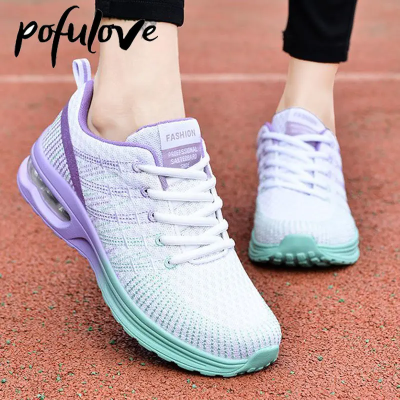 

Кроссовки женские сетчатые на шнуровке, с мягкой подошвой