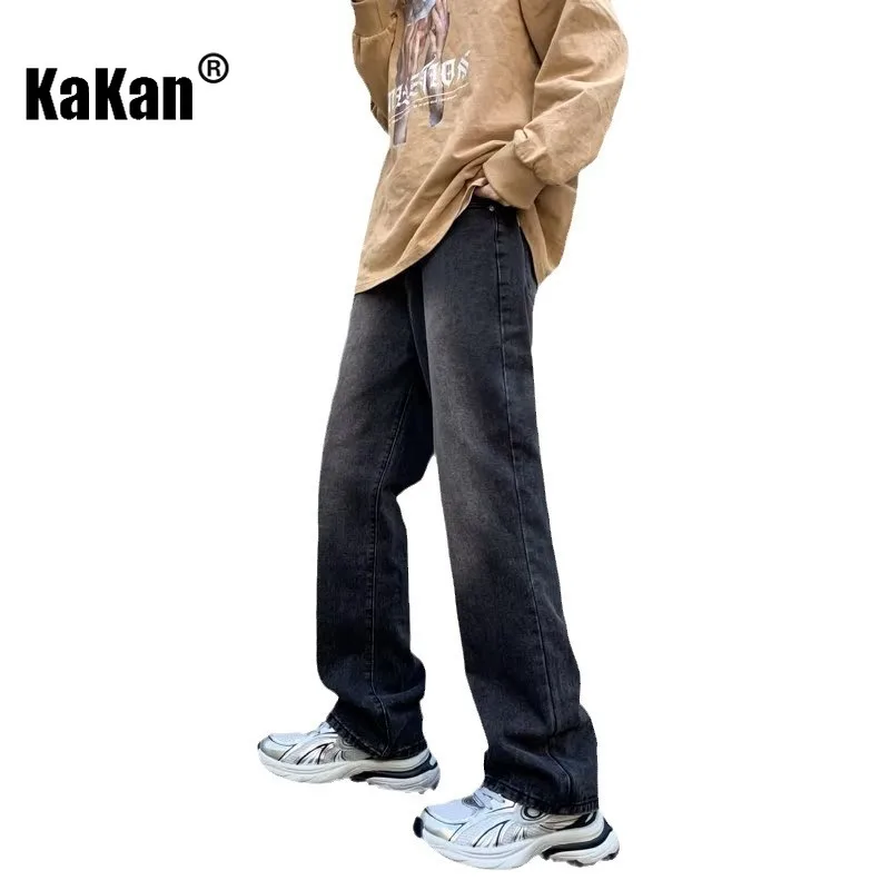 Мужские джинсы в стиле Хай-стрит Kakan свободные европейском и американском