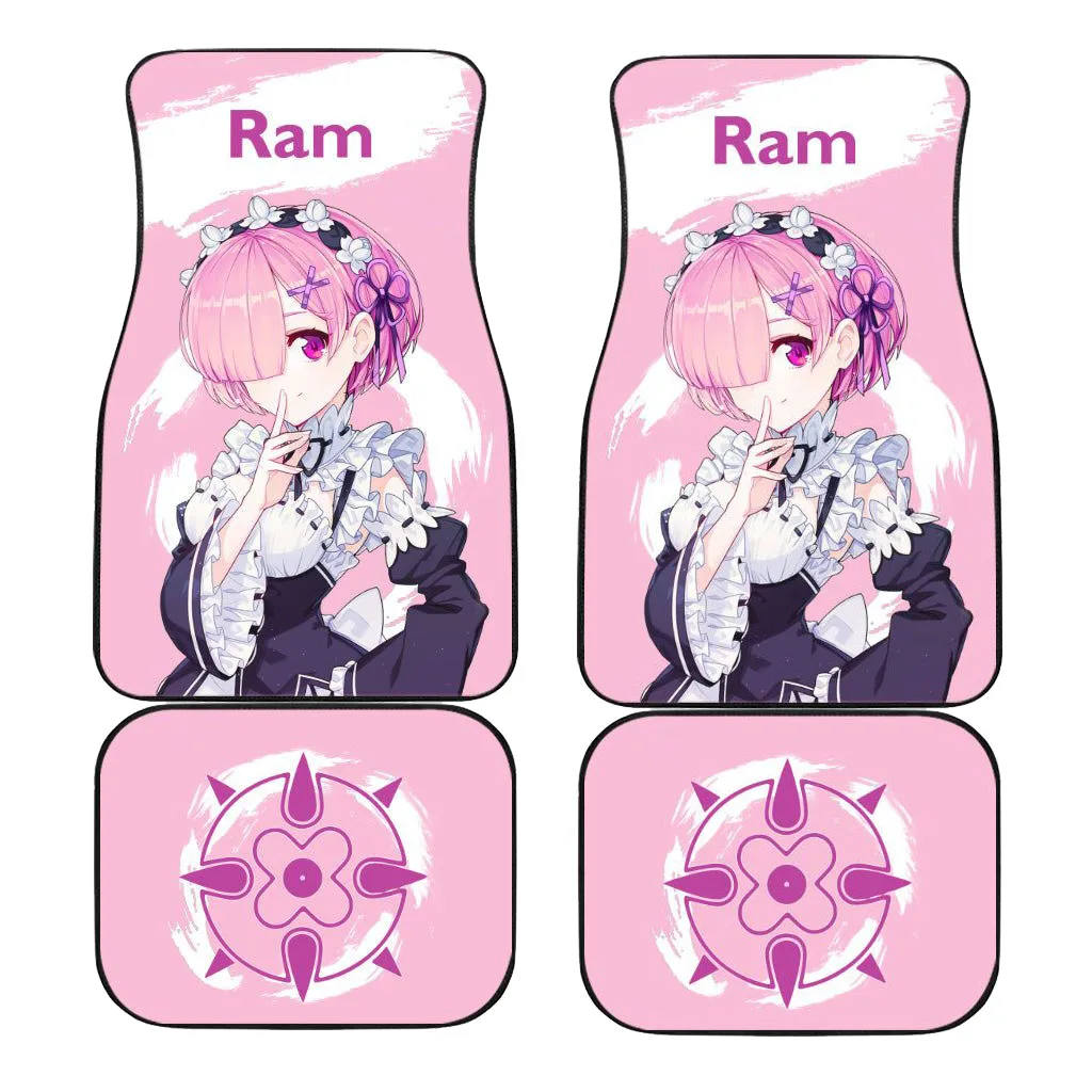 

Rem and Re zero art Car Floor Mats Fit Most Car Rubber Floor Mats Custom Printed Pattern Floor Mats 4 Pieces Japanese anime