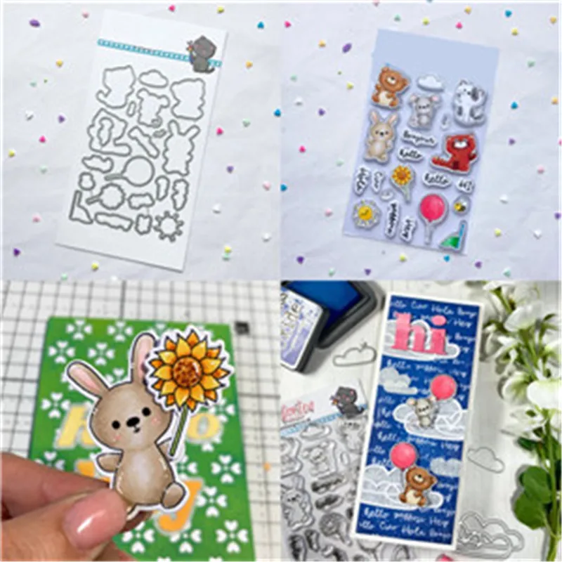

Animal Metal Cutting Dies And Silicone Stamps Layering Stencil Scrapbooking Paper Album Embossing Diary 2023 New