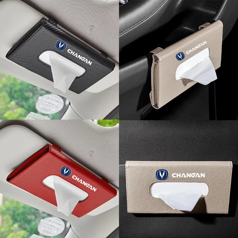 

Carbon fiber creative car hanging sun visor Car Tissue box for changan CS75 PLUS CS95 CS35 alsvin CS15 CS55 Car Accessories