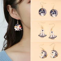 new ins korea cute astronaut earrings pendant creative rocket star dolphin cosmic earrings fashion ladie jewelry gift party gift