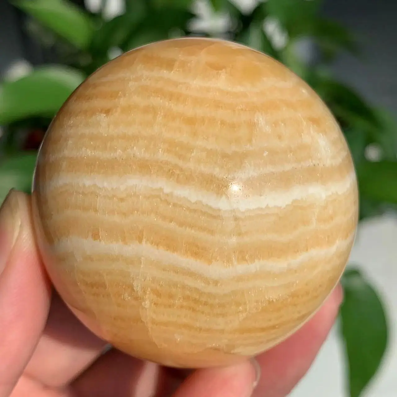 

Natural Thousand-layer Orange Calcite Energy Crystal Quartz Ball Reiki Healing Gift Room Decoration
