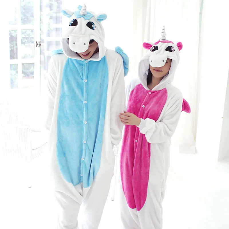

Fleece Unicorn Onesie Pajamas for Women And Men Couple Cartoon Animal Pyjama Christmas Halloween Cosplay Onepiece Anime Costume