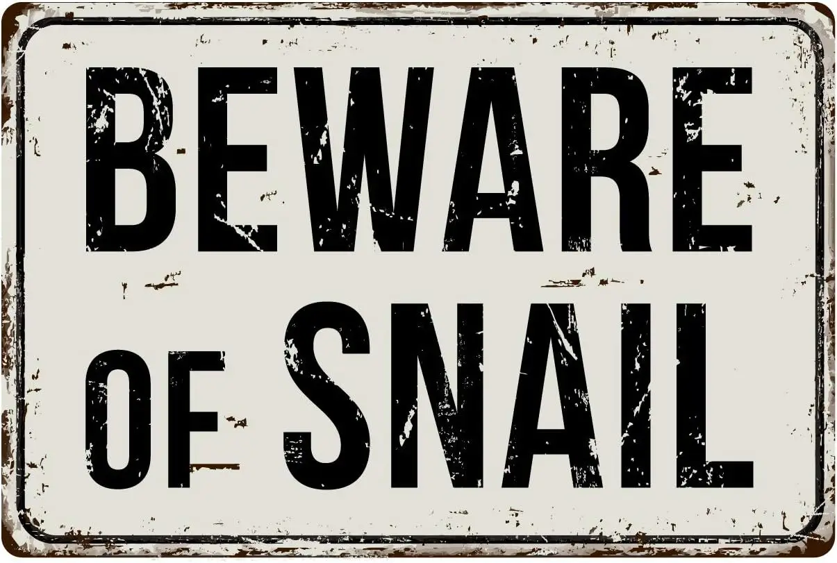 1p Deerts 517VS Остерегайтесь улитки 8 x 12 дюймов винтажный алюминиевый металлический
