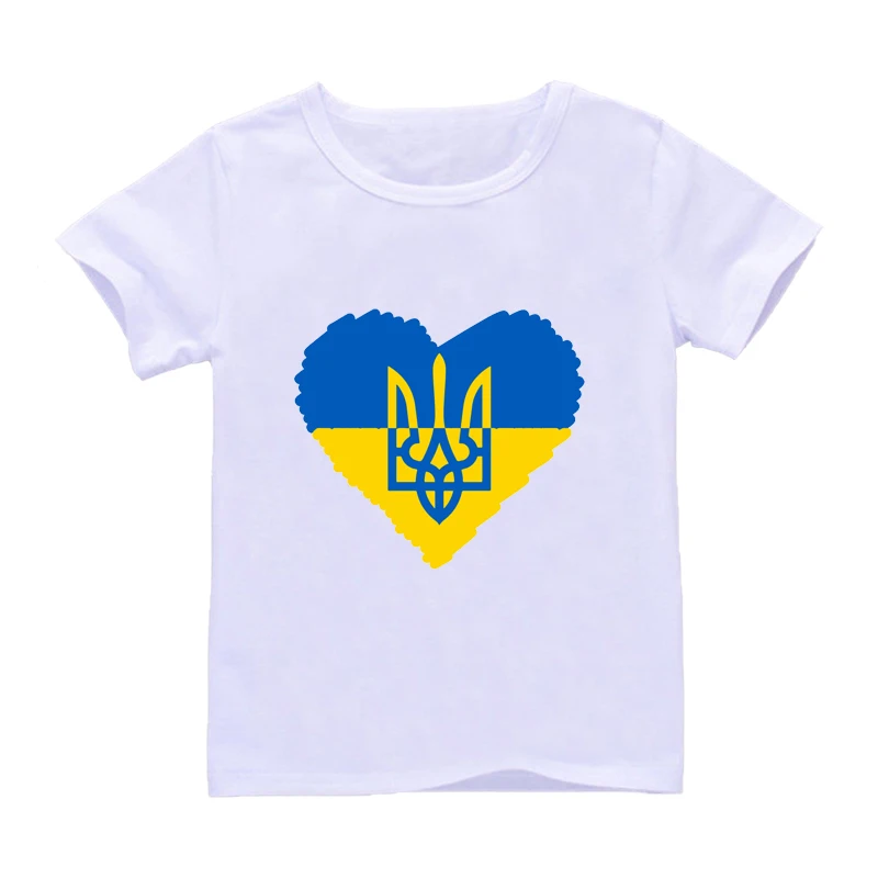 New Cute Sunflower T Shirt Ukrainian Heart T-Shirt Harajuku Kids Tee Little Boys Girls Unisex Top Short Sleeve T-Shirts