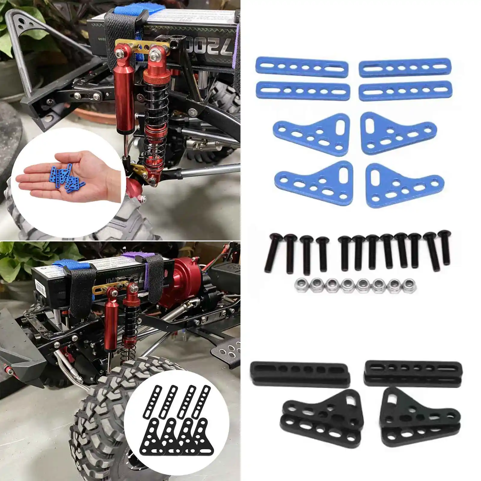 

8x Aluminum Shock Absorber Mount for SCX10 SCX24 TRX4 TRX6 RC Car Accessory