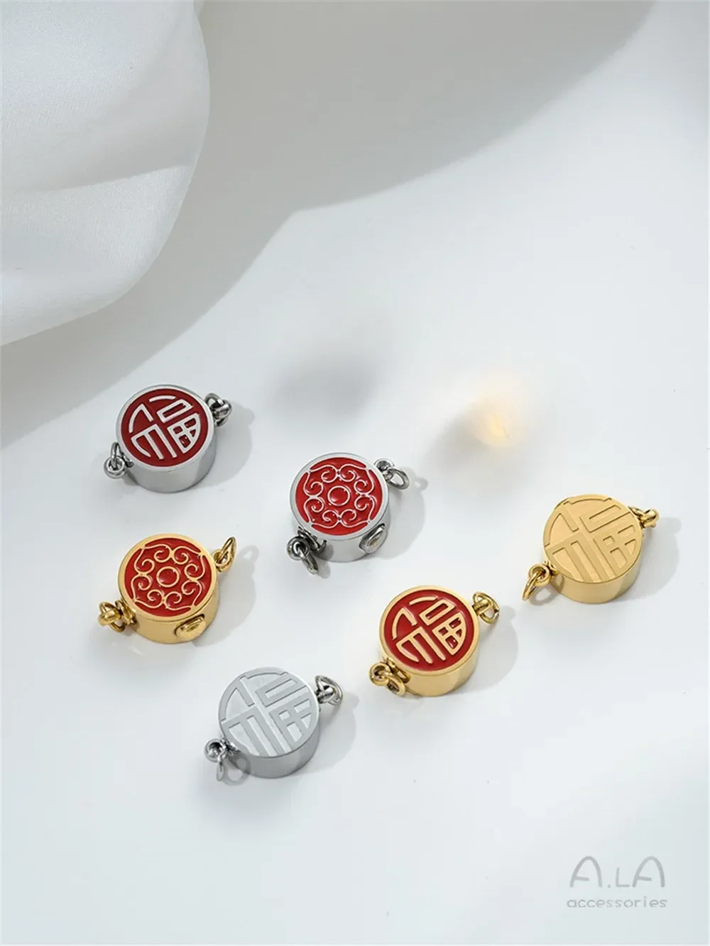 Невыцветающая пряжка из титановой стали с жемчугом позолоченная для капельного