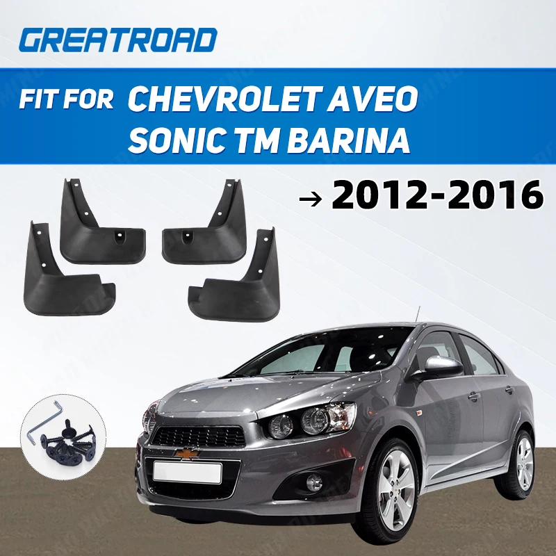 

Car Mud Flaps For Chevrolet Aveo Sonic TM Barina Hatchback 2012-2016 Mudflaps Splash Guards Mud Flap Mudguards 2013 2014 2015