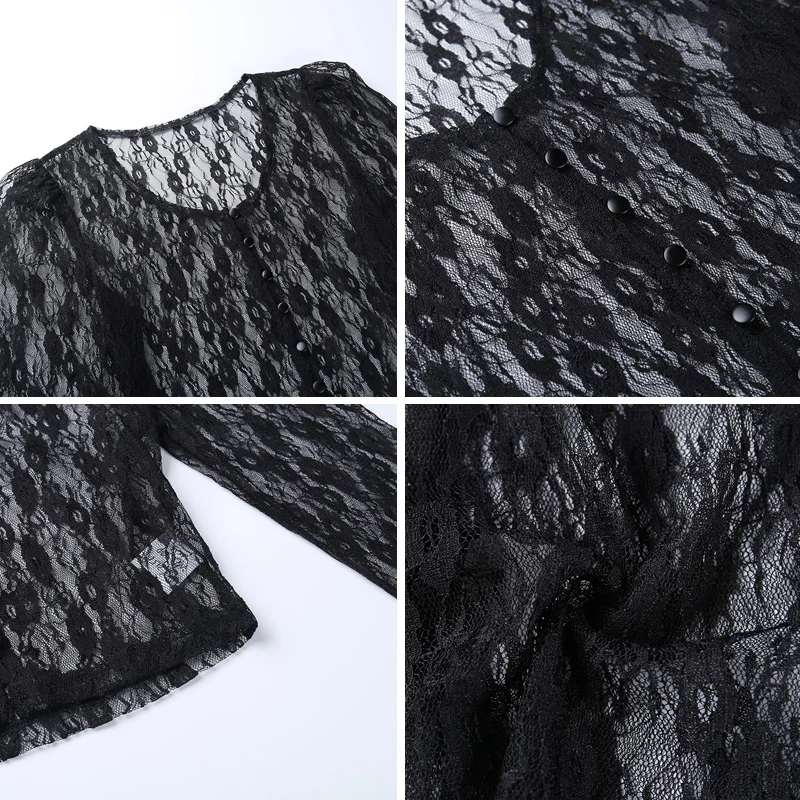 Австралийская Готическая кружевная короткая рубашка с узором для женщин