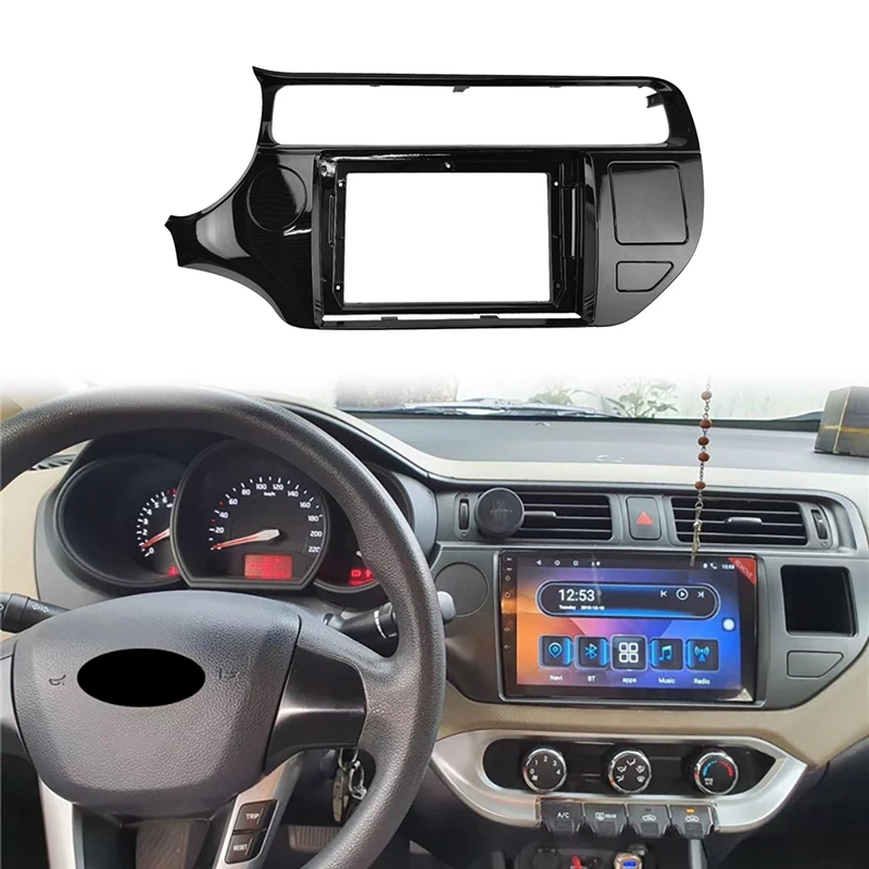 

2 Din Car Radio Fascia for Kia Rio 2015-2017 LHD DVD Stereo Frame Plate Adapter Mounting Dash Installation Bezel