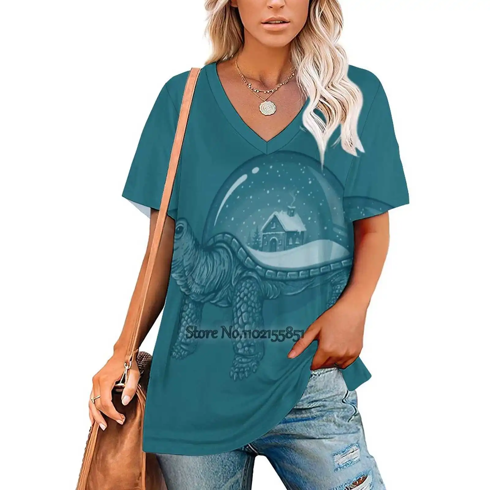 Домашняя Милая женская футболка с принтом летняя корейские топы черепаха дома