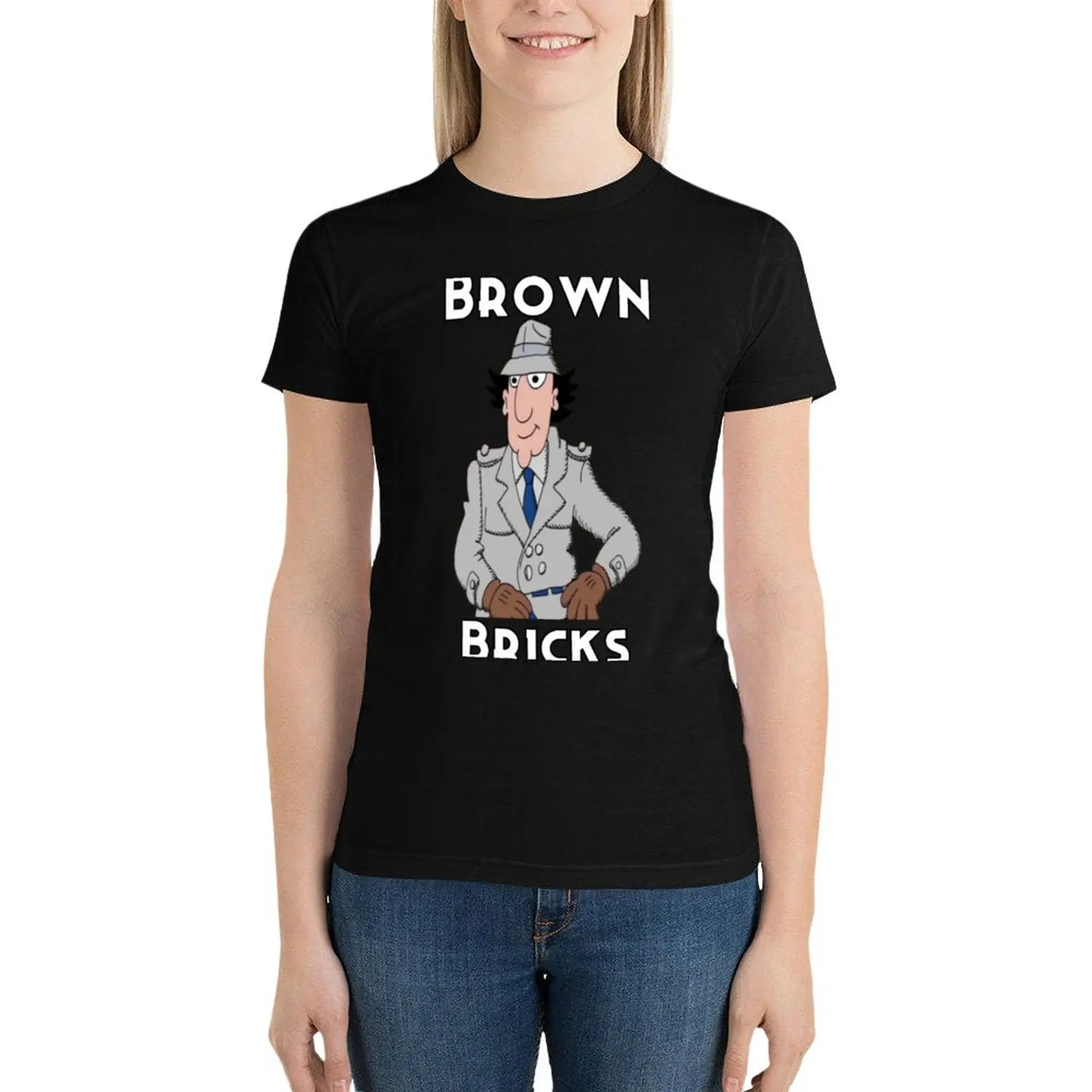 Инспектор гаджет-коричневые кирпичи в майндрэп футболка летние топы на заказ