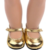 doll shoes gold mary jane round toe dress shoes 18 inch american og girl doll 43 cm reborn baby boy doll diy toy gift s5