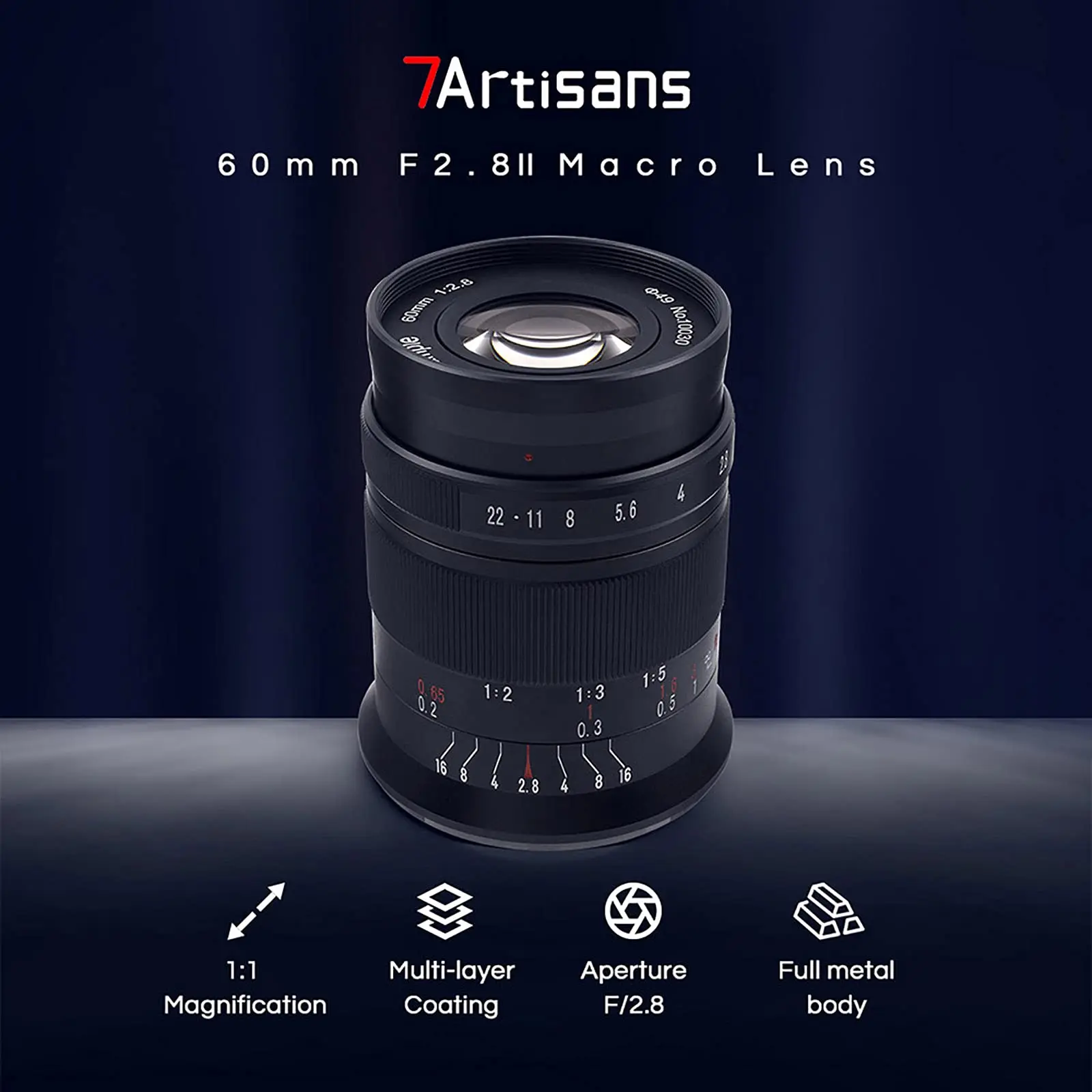 7artisans 60 мм F2.8 II Объектив для камеры MF APS-C Макрообъектив Sony E Для Nikon Z50 Canon EF-M RF R6 M4/3 L