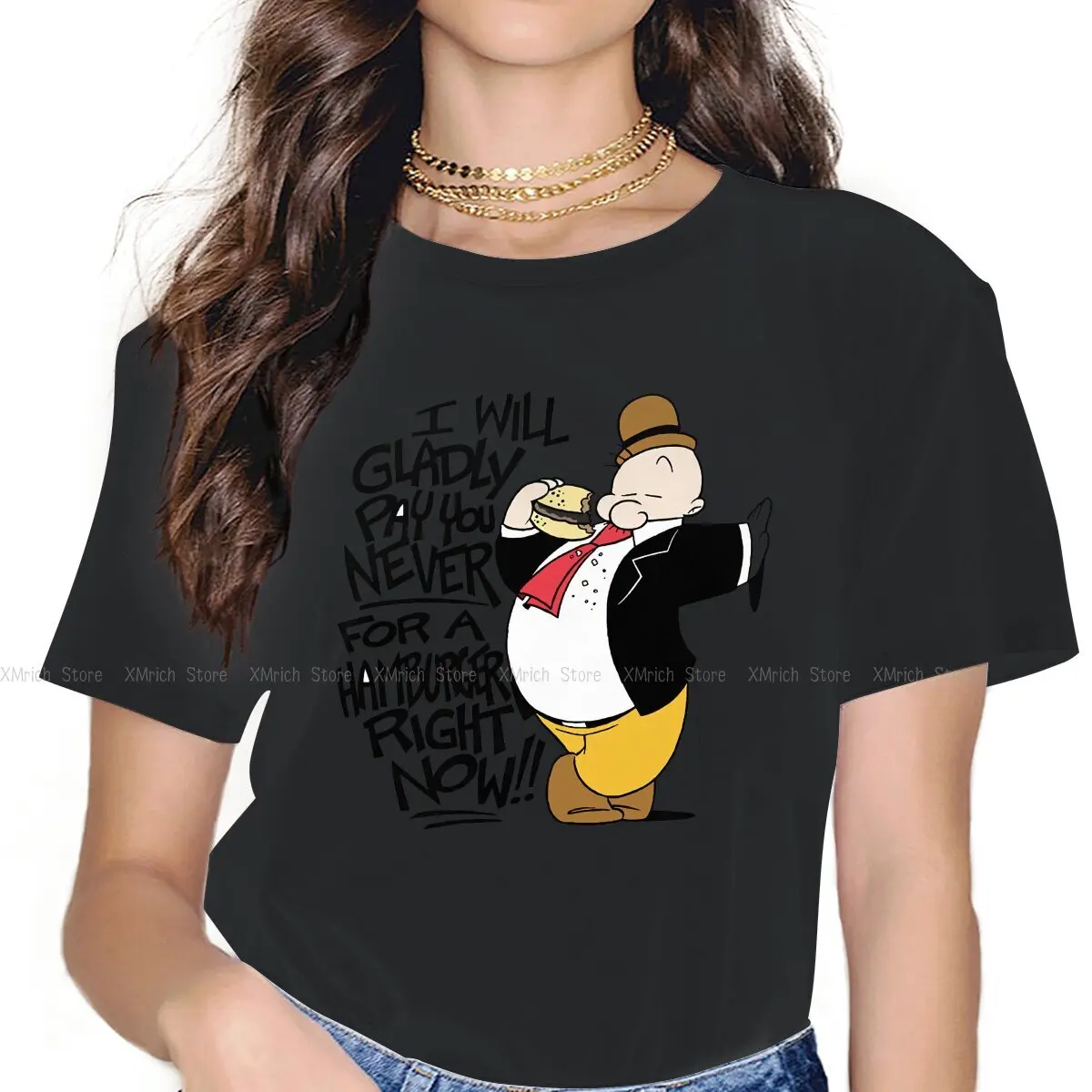 

Wimpi Pop Culture Classic Sweet Girls Women T-Shirt Popeye The Sailor Man Cartoon 5XL Blusas Harajuku Casual Short Sleeve