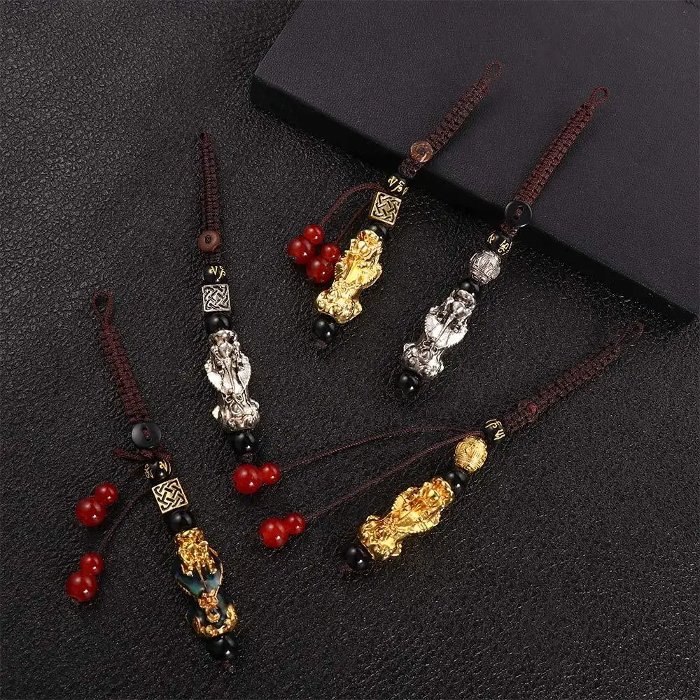 Привлекайте богатство камень из обсидиана бусины сумка подвеска аксессуары