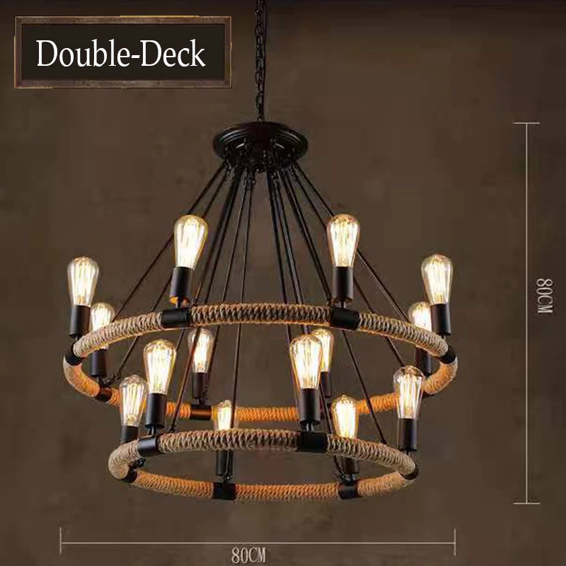 

Hula-hoop Pendant Lights American Style Rural Retro Industrial Style Lighting Fixtures Cafes Bars and Iron Art Lights60cm80cm