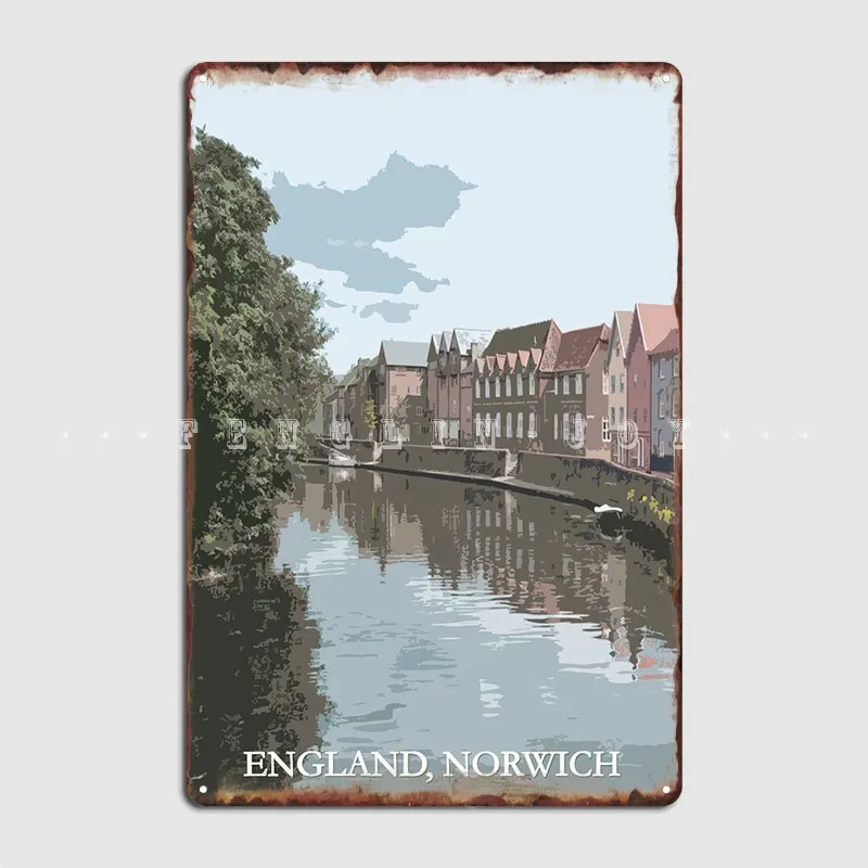 

Norwich Town Poster Metal Plaque Cave Pub Wall Plaque Cinema Garage Retro Tin Sign Poster