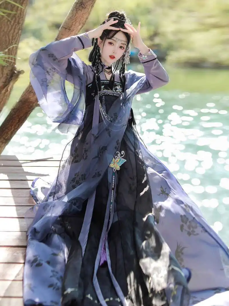 Фото Новый карнавал, Хэллоуин, косплей Hanfu, женская мода, восстанавливающая ветру юбка длиной до груди, повседневная фея, лето №3