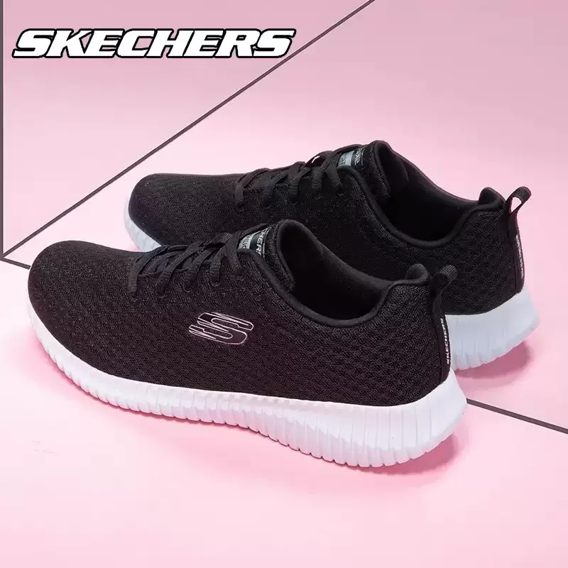 Фото Женская весенняя обувь Skechers, спортивные кроссовки из дышащей сетки, легкие кроссовки для бега с мягкой подошвой 12980-GYPK №3