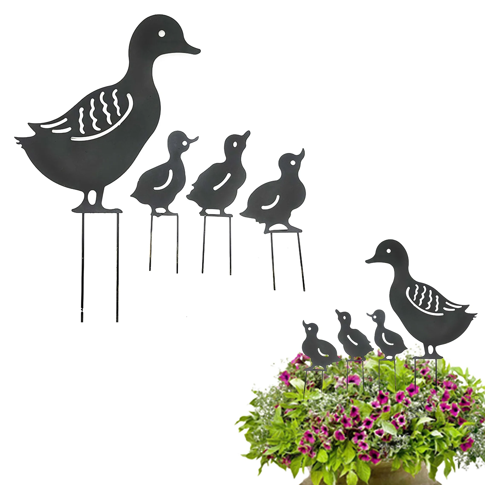 

Metal Yard Art Duck Animal Metal Garden Art Silhouette Stake Duck Silhouette Stake Decor Ornaments For Outdoor Garden Lawn Yard