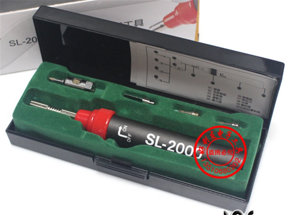 

Taiwan HOTERY tile iron SL - 2000 k pen type gas iron iron 5 in 1 tool pure butane gas Pen-type Flame Solder Welding Tools