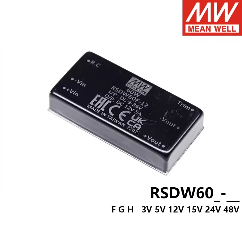 MEAN WELL RSDW60 RSDW60F-12 RSDW60F-24 RSDW60G-05 RSDW60G-24 RSDW60H-12 RSDW60H-24 MEANWELL 60 Вт