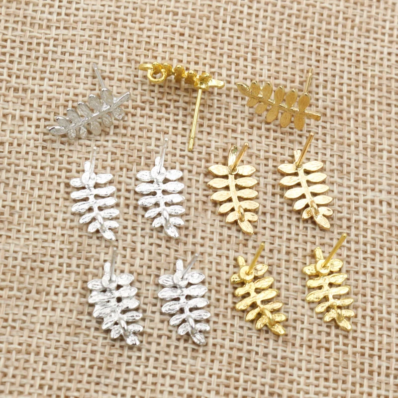 

10pcs ( 5pair) 15x13mm Matte Silver Plated Gold Color Leaf Ear Hooks Earring Wires for Handmade Women Fashion Jewelry Earrings