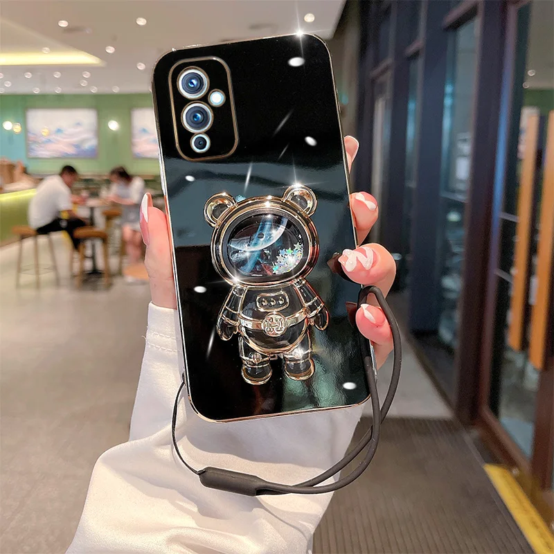 

Quicksand Astronaut Glitter Case For Infinix Note10Pro Note11Pro Hot 11S 11Play 12Play 10 For Tecno Pova2 Spark Go Bracket Case