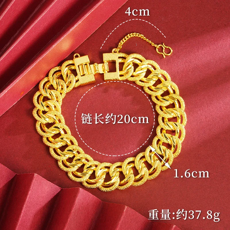 Мужской браслет из золота K 18 карат с широким краем блестками и рисунком льда AU750