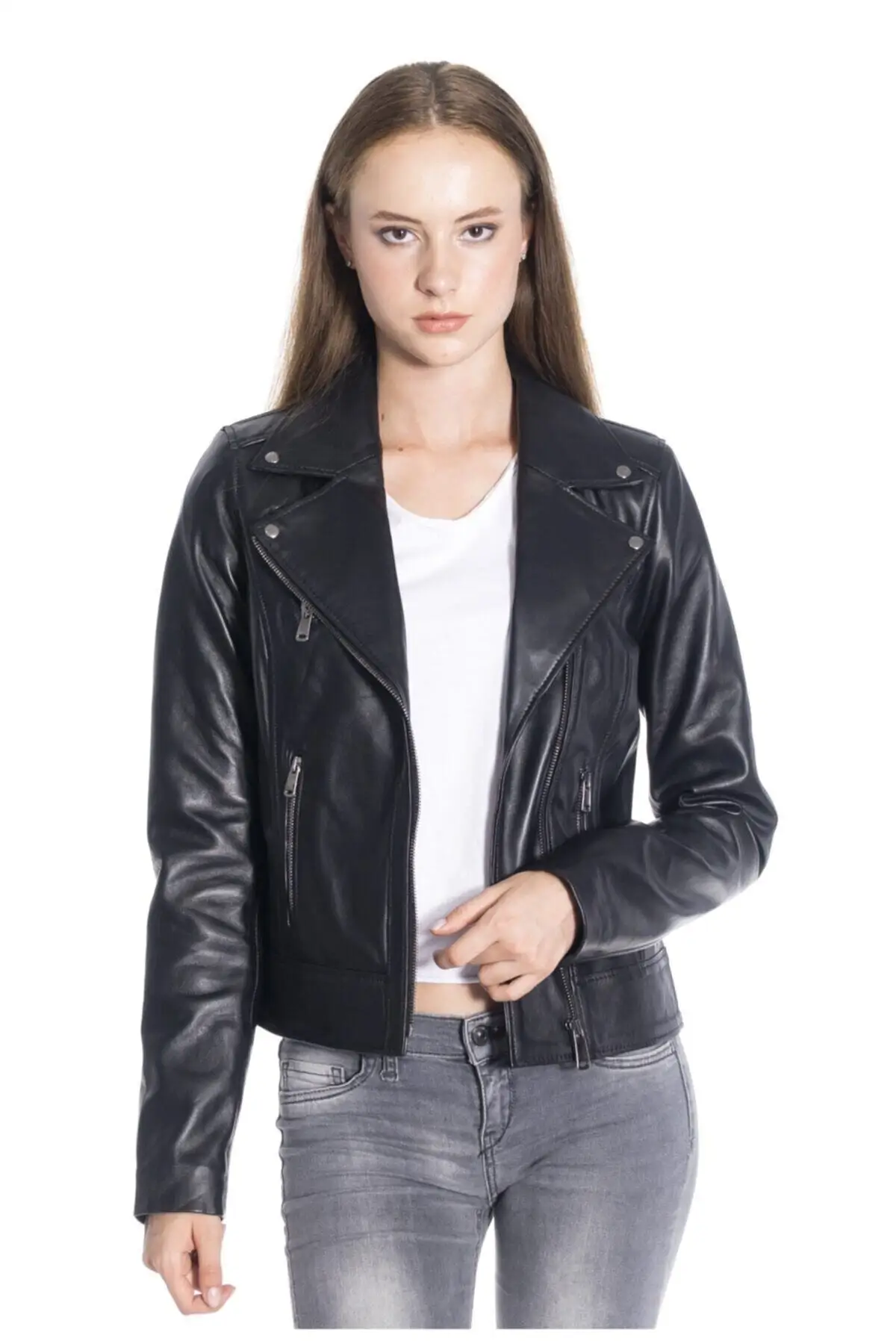 Black genuine leather coats women genuine sheepskin jackets spring autumn clothing fashion new season products sports street clothing