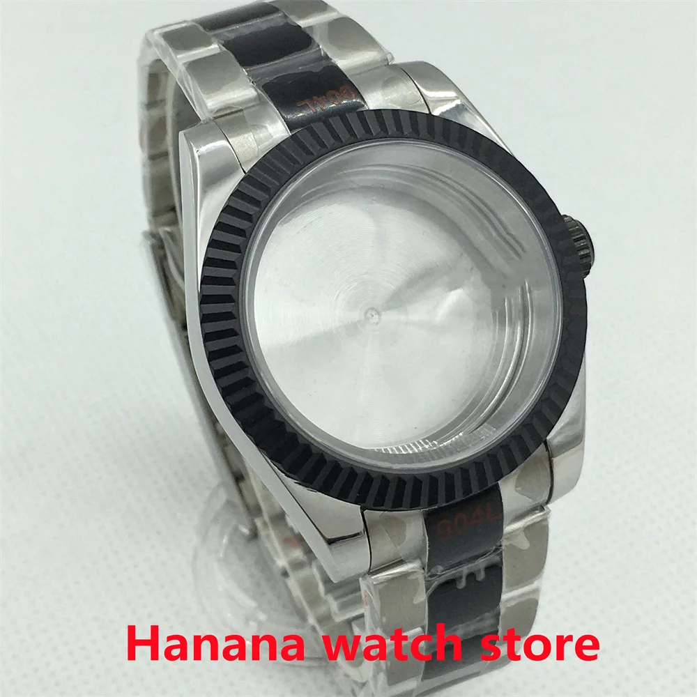 Корпус из нержавеющей стали с сапфировым стеклом 36/39 мм черная фиксированная