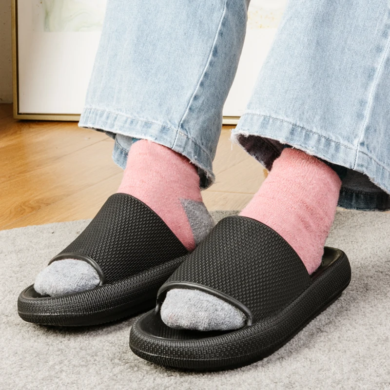 Women Men Indoor Thick Platform Slippers Bathroom Soft EVA Anti-slip Colorful Lovers Home Floor Slides Ladies Summer Sandals