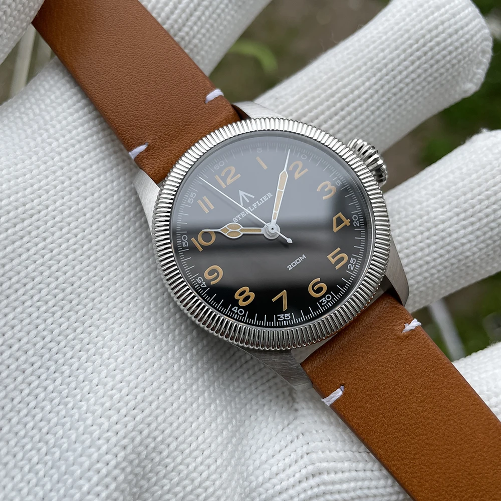 STEELFLIER SF741 Pilot сапфировый Кристалл Swiss C3 светящийся 20 бар Водонепроницаемый