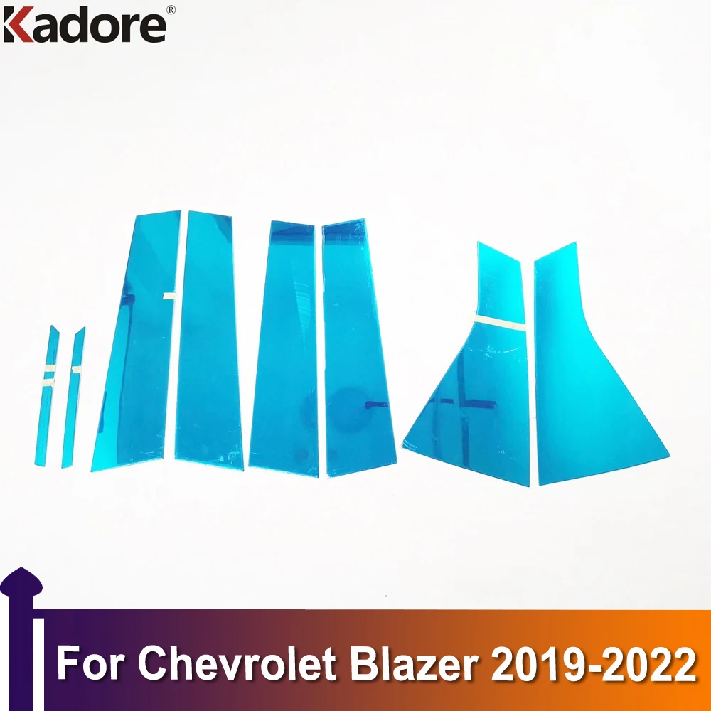 

For Chevrolet Blazer 2019-2022 Car Window Center Pillar Moldings Strips Cover Exterior Accessories Stainless Steel