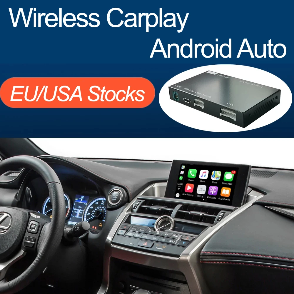 Wireless Apple CarPlay Android Auto for Lexus NX RX IS ES GS RC CT LS LX LC UX GX 2014-2019, with Mirror Link Car Play Functions