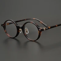 retro small round acetate glasses frame men vintage optical myopia eyeglasses women japanese luxury brand handmade eyewear kc53