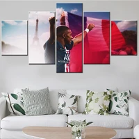 canvas wall art pictures for living room 5 pieces famous foottball superstar kylian painting modular hd prints poster home decor