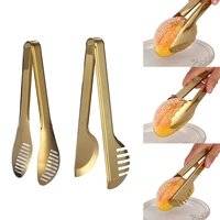 stainless steel hollow cake bread gold kitchen grill clamp steak clip food tongs cooking utensils