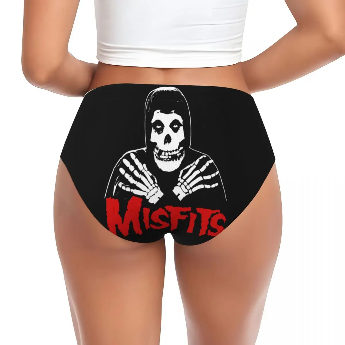 Фото Женские трусики Custom Misfits Horror Punk Rock Band: дышащие, эластичные, для подарка на День святого Валентина №2