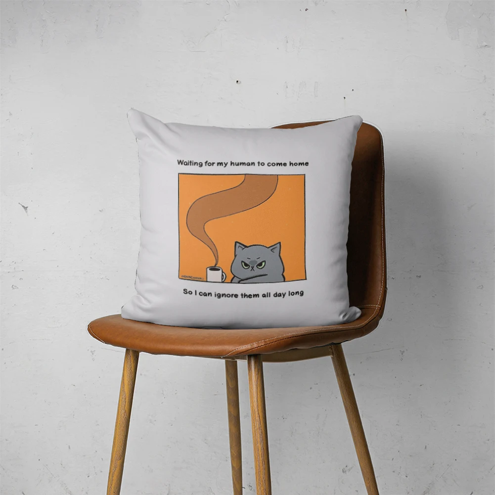 

CUTE CAT PILLOW 067 Customizable Bedroom Bed Sofa Hotel Car Lumbar Pillow Fashion Decorative Pillow Cover
