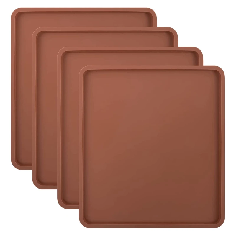 

4PCS Silicone Dehydrator Mats With Edge - Silicone Sheets Compatible , Nonstick Silicone Tray Liner, High Temperature