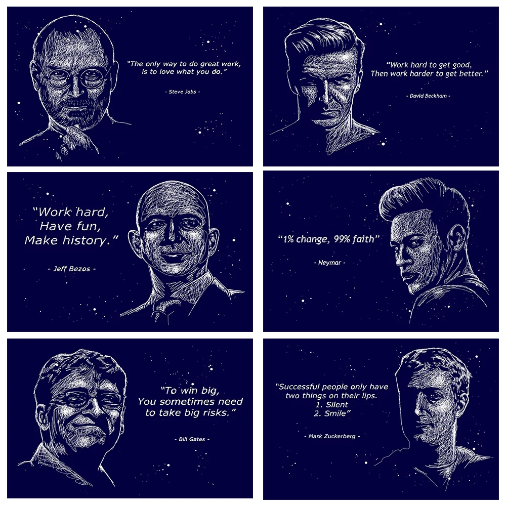 

Artistic Scribbles Famous Quotes Poster Canvas Painting and Print Wall Art Picture for Living Room Home Decoration Cuadros Gift