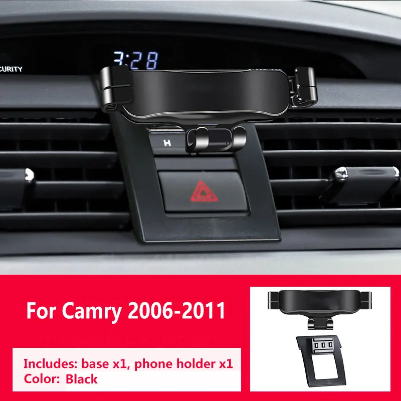 

Gravity Car Phone Holder For Toyota Camry 2006-2011 Paired With A Special Bracket Base Rotatable Not Block Vent Accessories