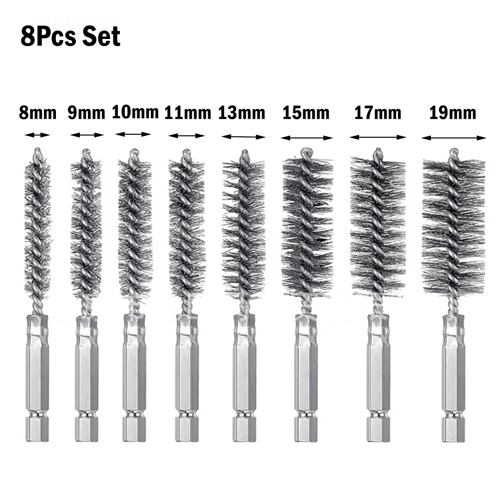 

Wire Tube Machinery Cleaning Brush Paint Remover Rust Cleaner Metal Handle Chimney Washing Polishing Tools 8/10/12/15/17/19mm