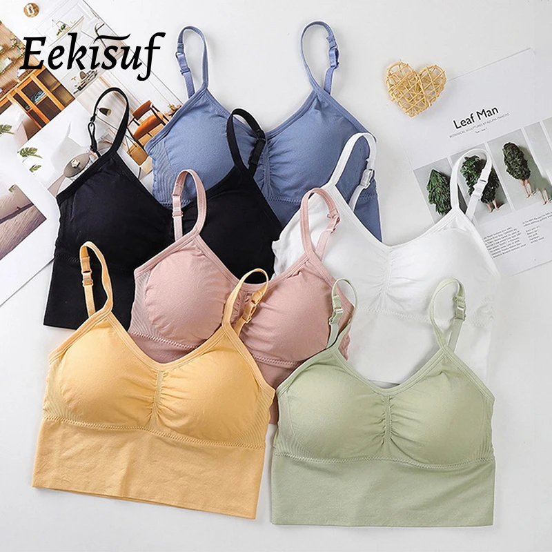 

Eekisuf Sexy Tank Top Seamless Crop Tops Women Summer Camis Backless Camisole Casual Tube Top Sleeveless Vest Bralette Lingerie