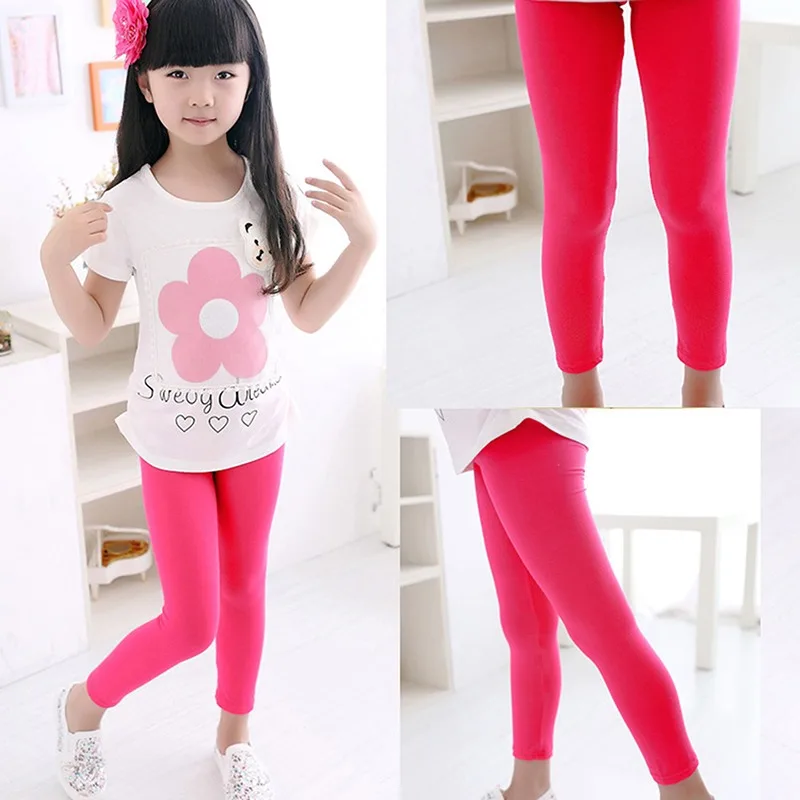 

Girl Pants Soft Elastic Modal Cotton Kids Leggings Candy Color Girls Skinny Pants Trousers Solid Color 2-13Y Children Trousers